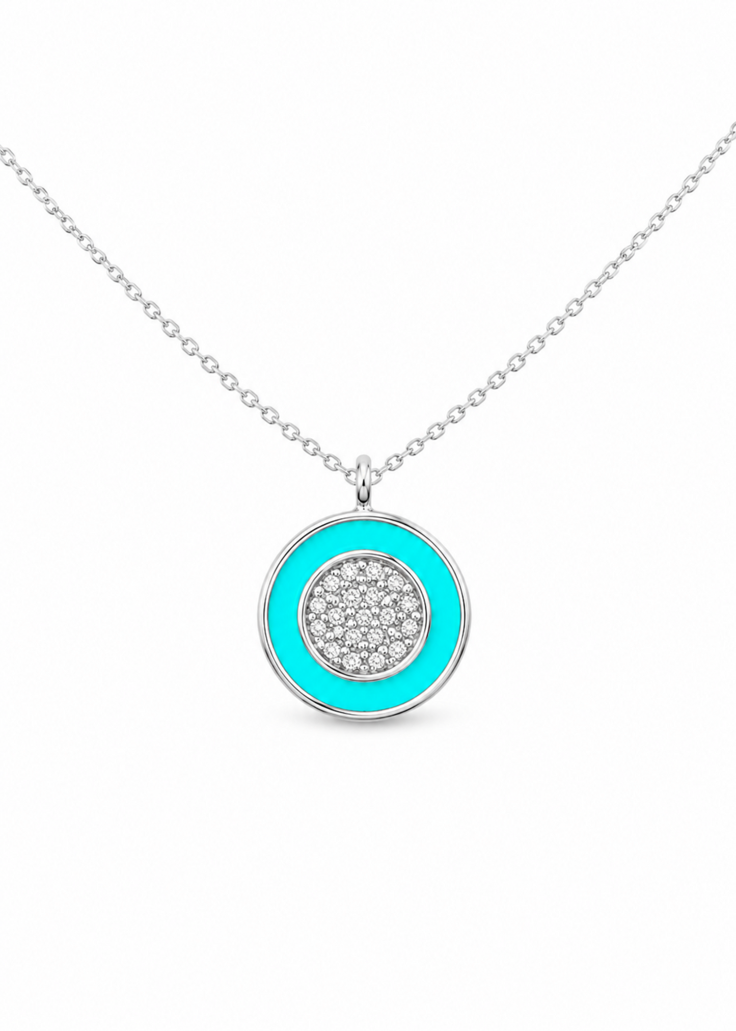 Turquoise Enamel -925 Sterling Silver