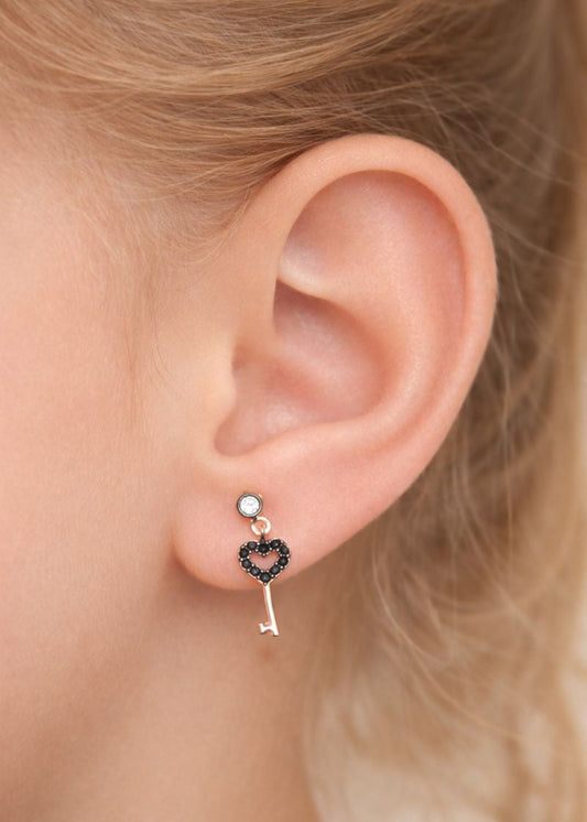 Heart Key Crystal-925 Sterling Silver