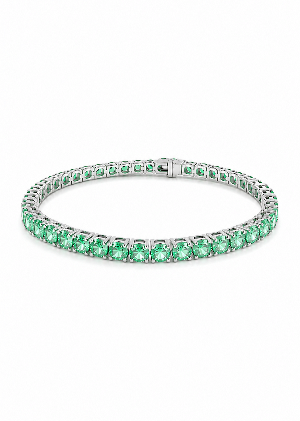 vivid Emerald Tennis Bracelet – 925 Sterling Silver