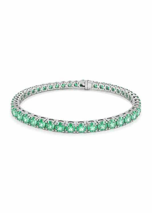 vivid Emerald Tennis Bracelet – 925 Sterling Silver