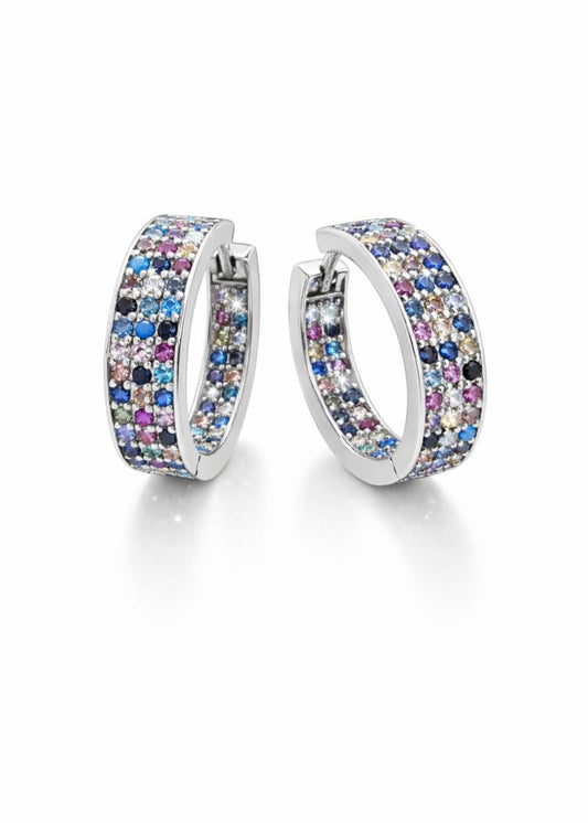 Rainbow Pavé-925 Sterling Silver