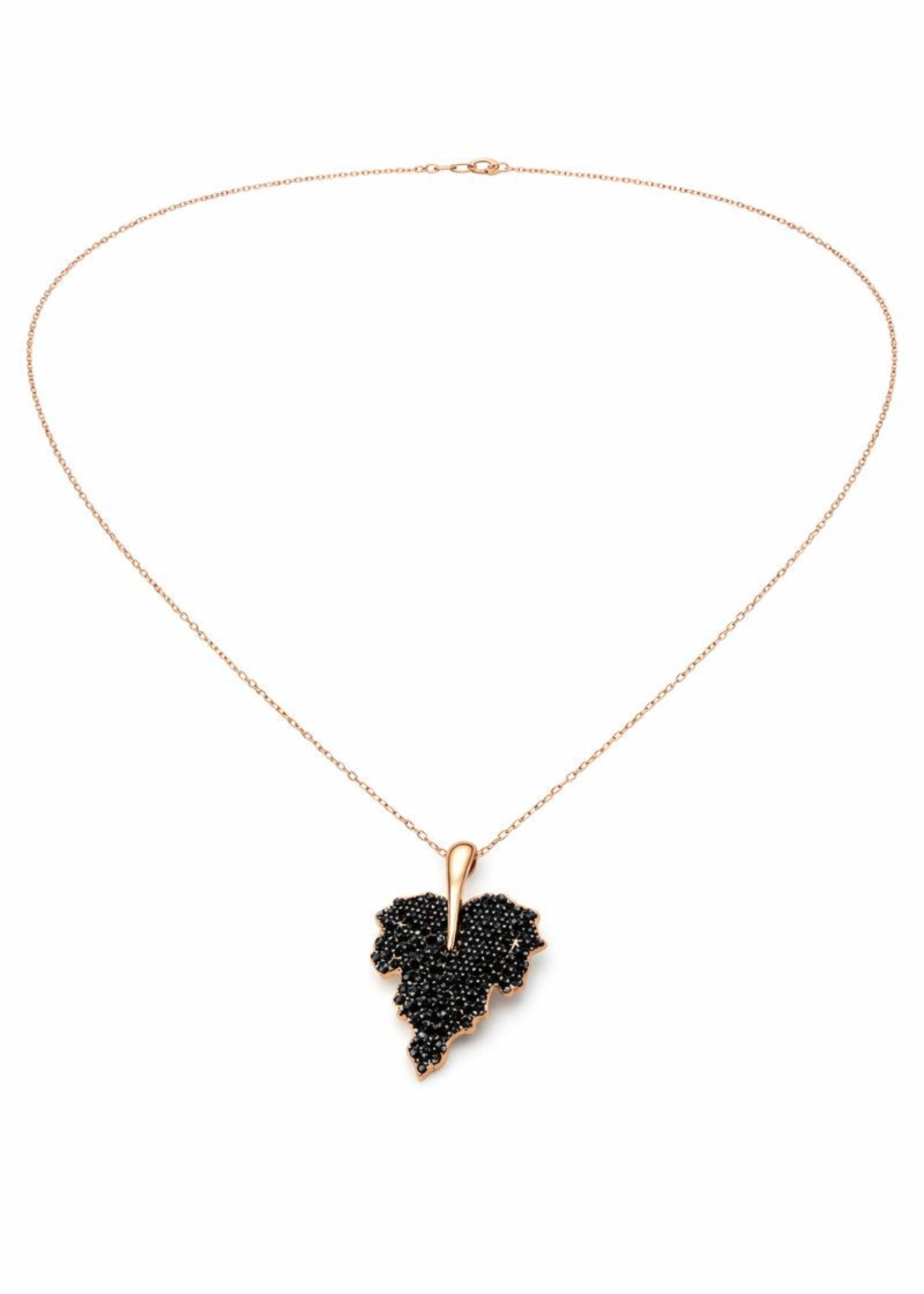 Black Pavé Leaf-925 Sterling Silver