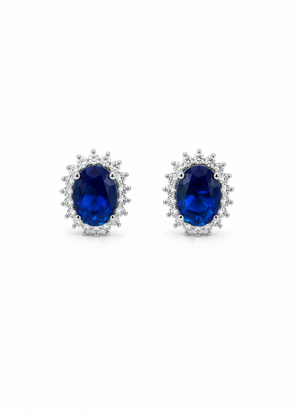 Royal Sapphire Halo – 925 Sterling Silver