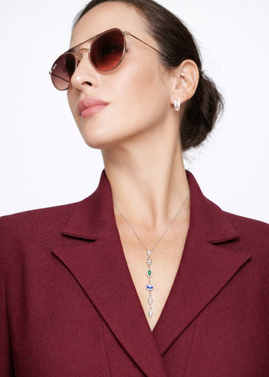 Drop Necklace-925 Sterling Silver