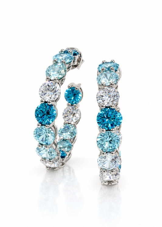 Aqua Cascade-925 Sterling Silver