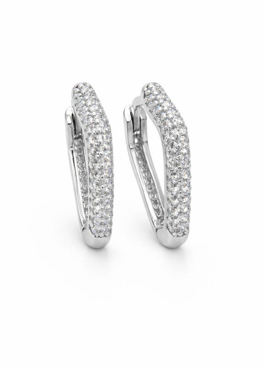 Pavé Classic Hoop-925 Sterling Silver