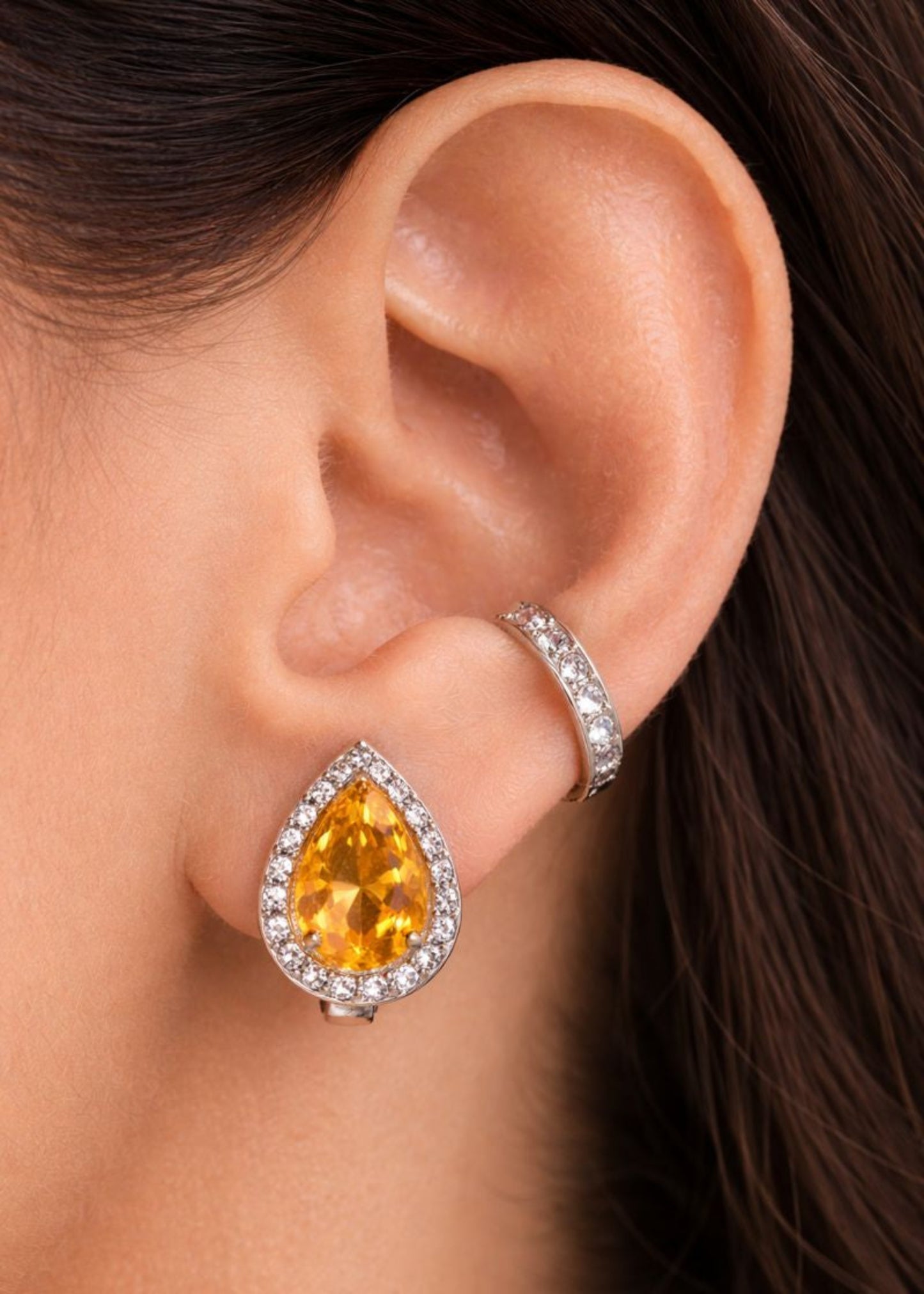 Golden Teardrop-925 Sterling Silver