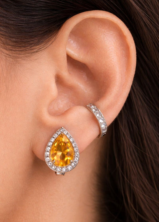 Golden Teardrop-925 Sterling Silver