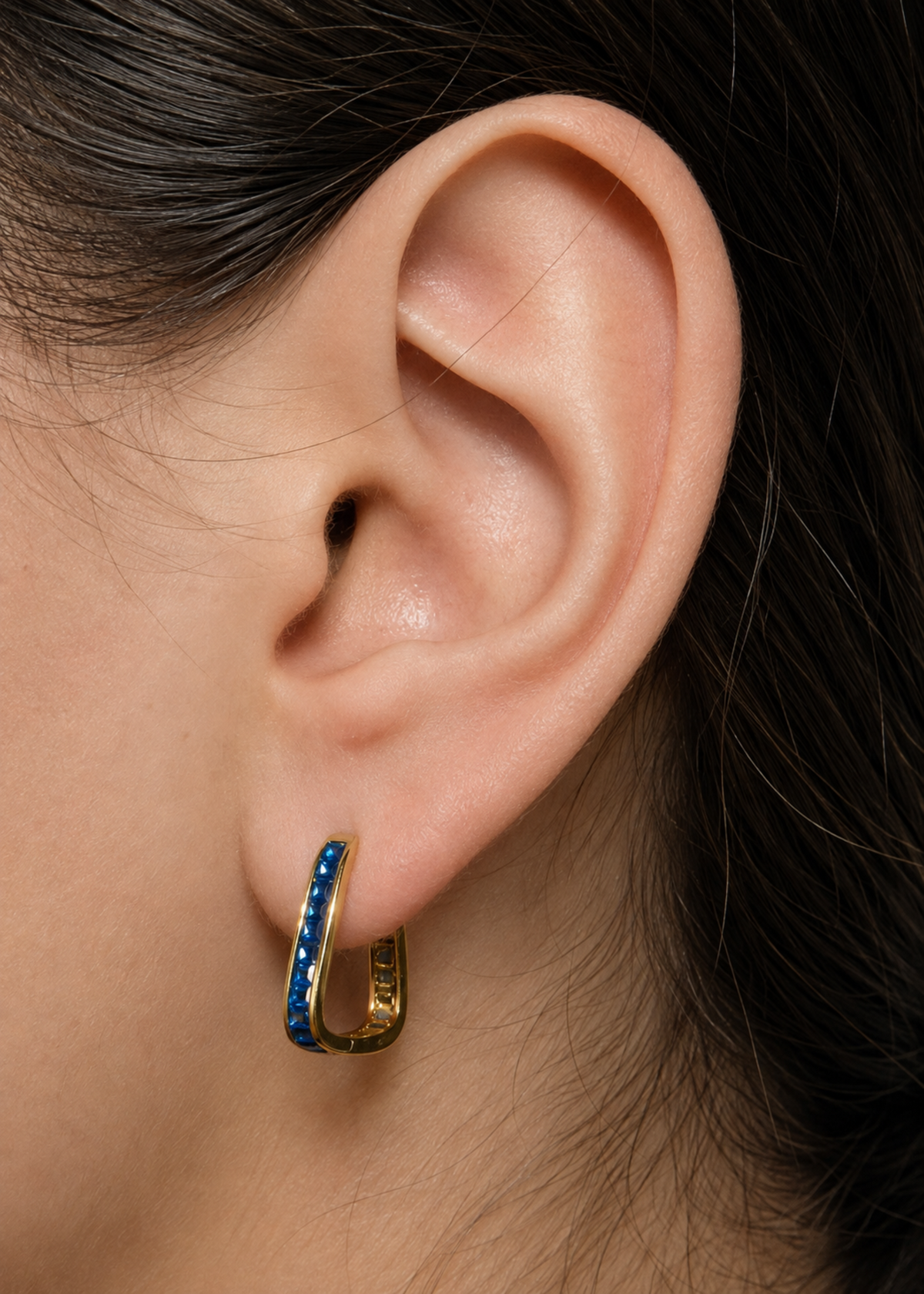 Baguette Hoop–925 Sterling Silver