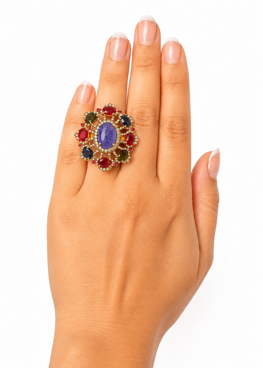 Amara Multi-Sapphire-925 Sterling Silver