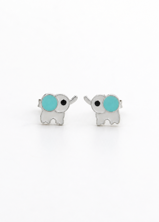 Aqua Elephant-925 Sterling Silver