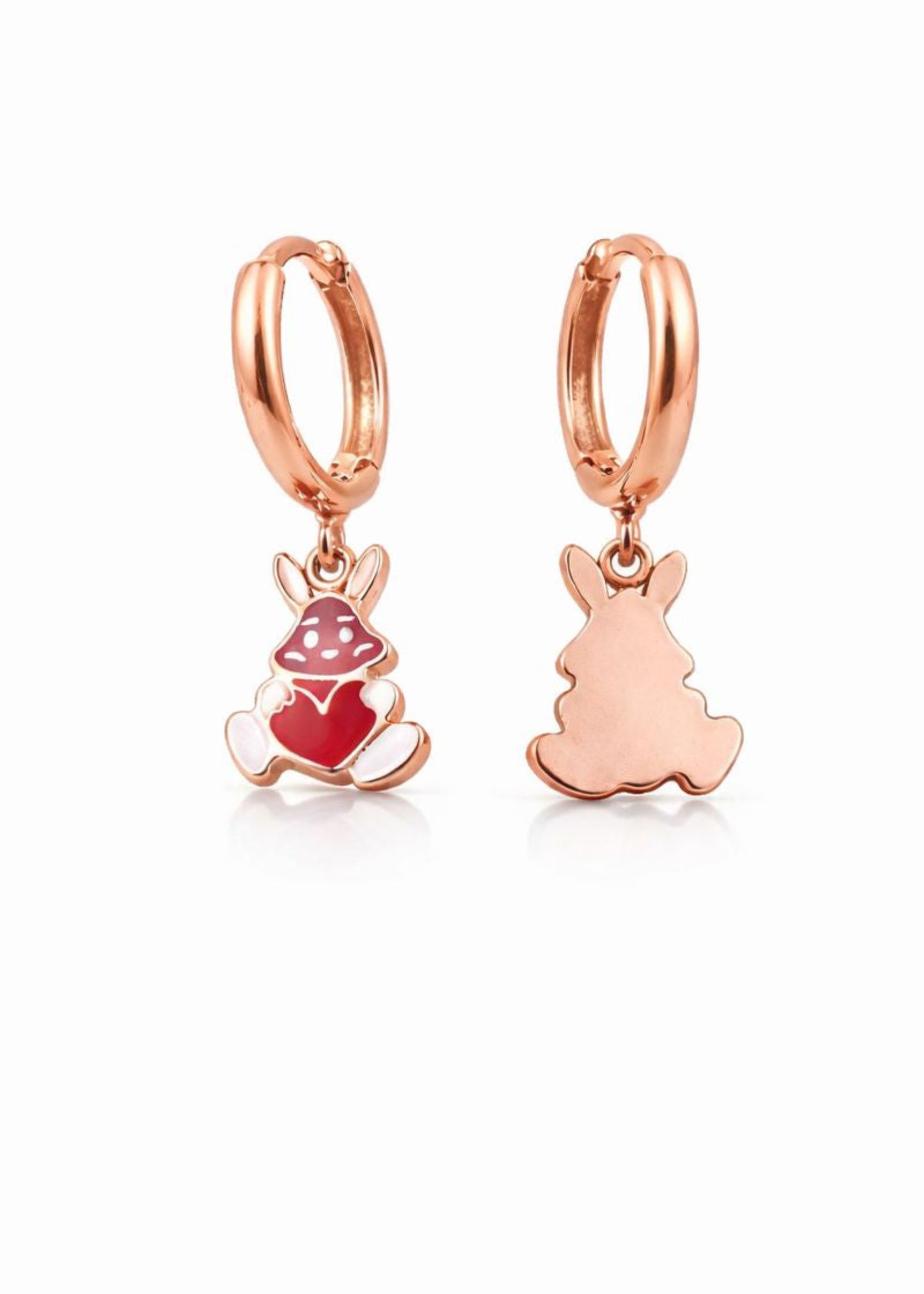 Red Bunny Hoop-925 Sterling Silver