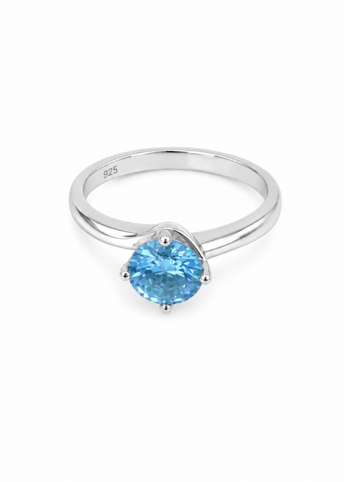 Blue Moissanite-925 Sterlıng Sılver