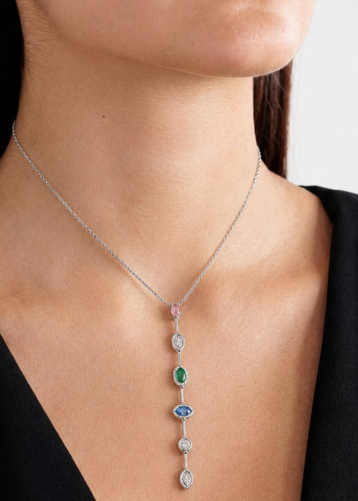 Drop Necklace-925 Sterling Silver