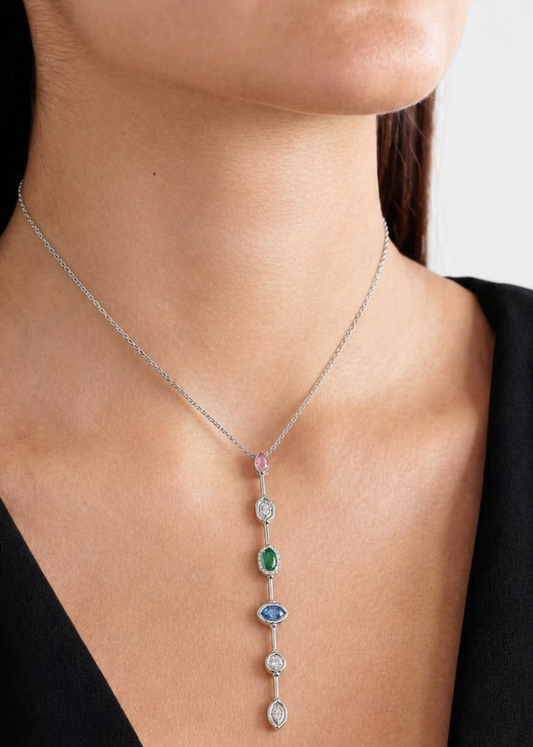 Drop Necklace-925 Sterling Silver