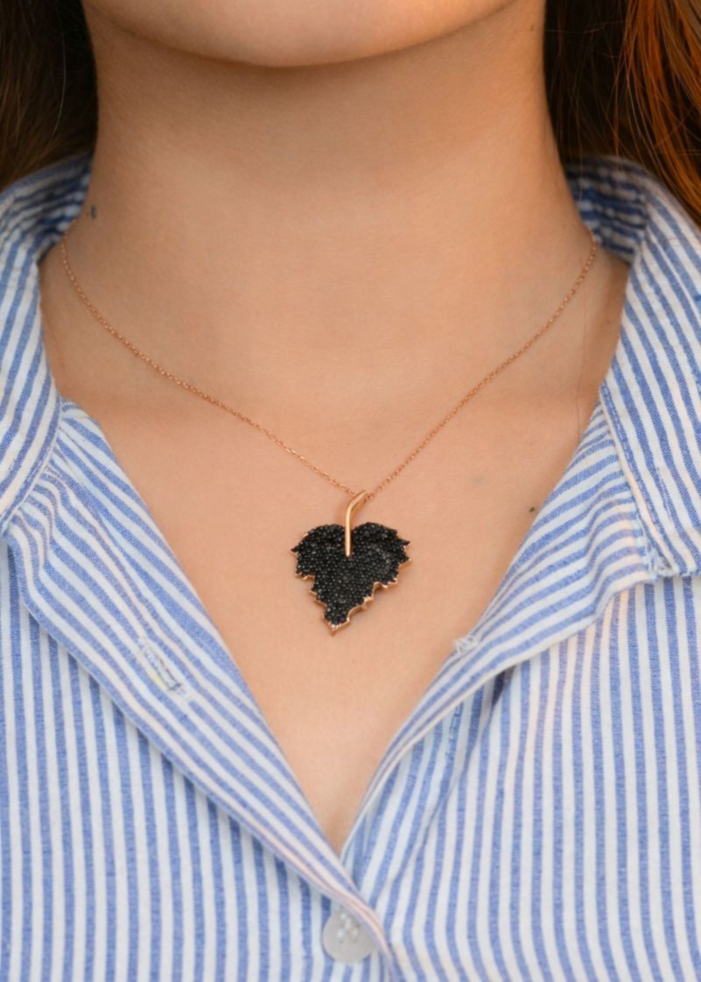 Black Pavé Leaf-925 Sterling Silver