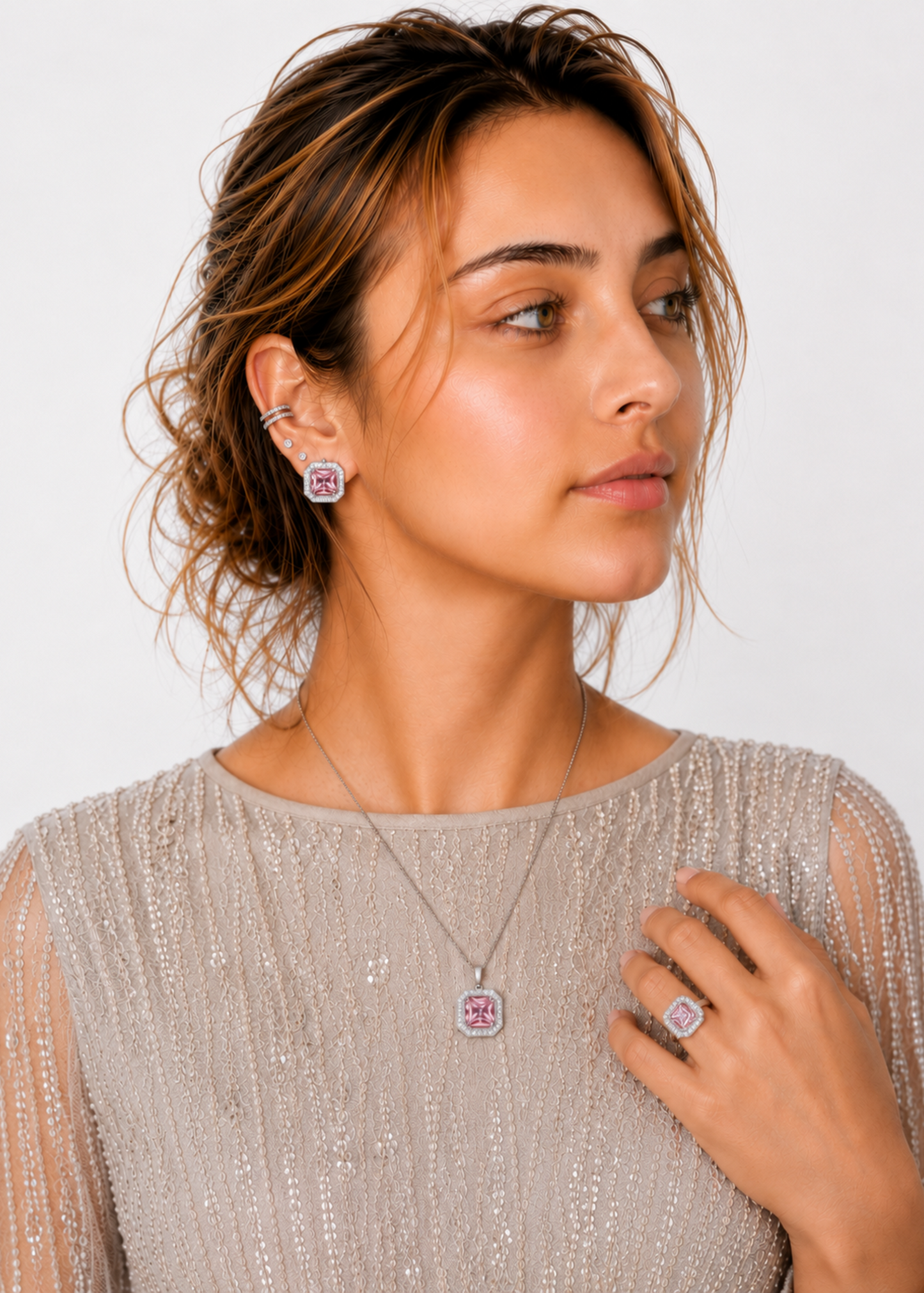 Blush Halo – 925 Sterling Silver