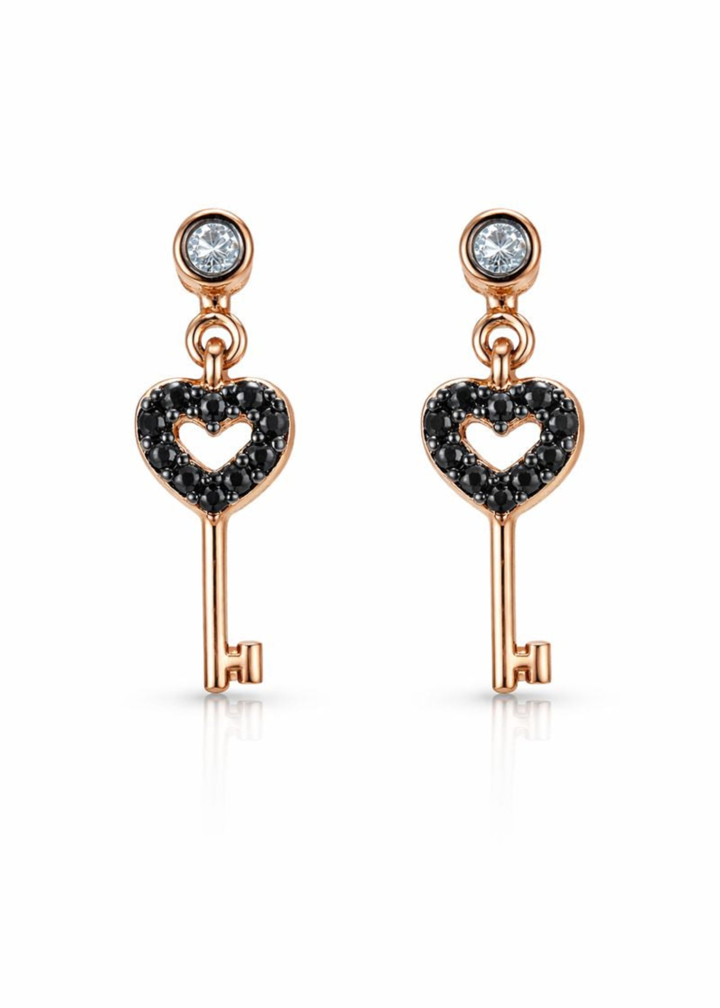 Heart Key Crystal-925 Sterling Silver