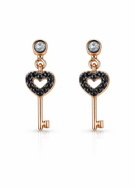 Heart Key Crystal-925 Sterling Silver