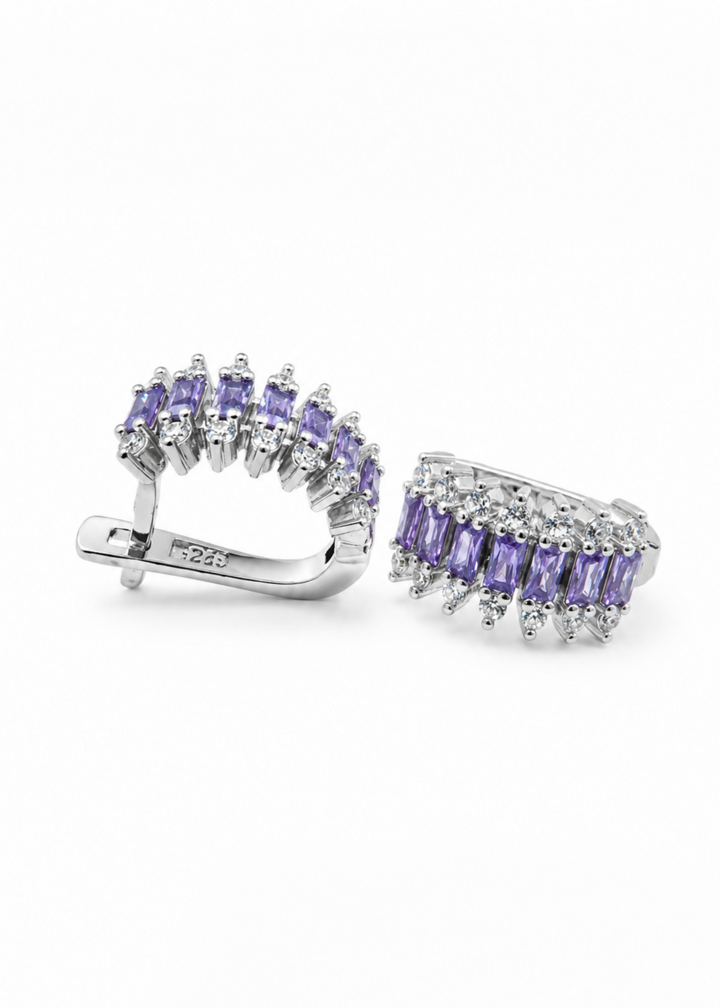Lilac Baguette -925 Sterlıng Sılver
