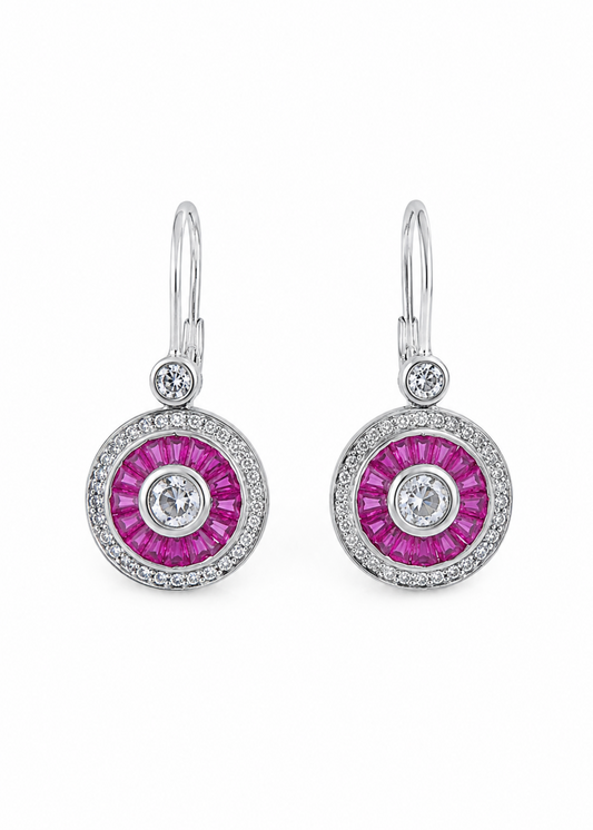 Fuchsia Halo-925 Sterling Silver