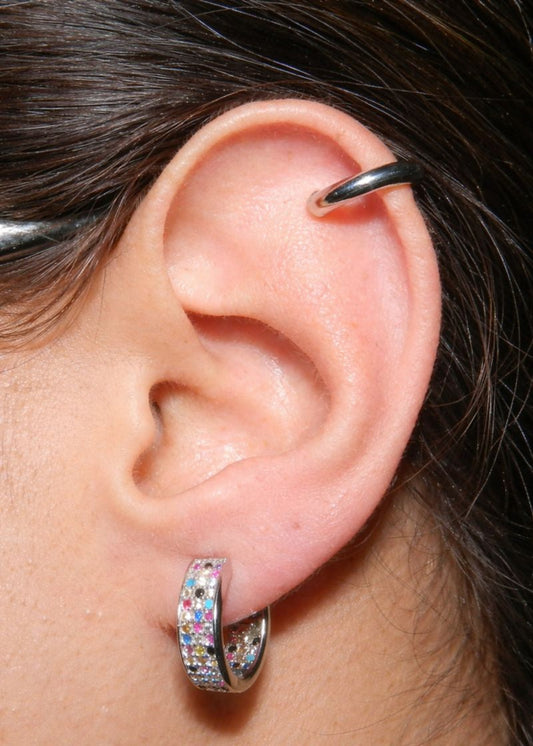 Rainbow Pavé-925 Sterling Silver