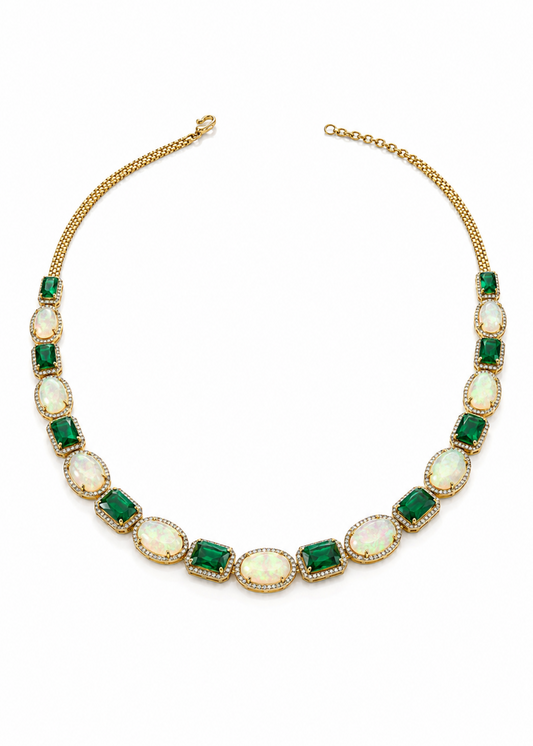 Émeraude Opal-925 Sterling Silver
