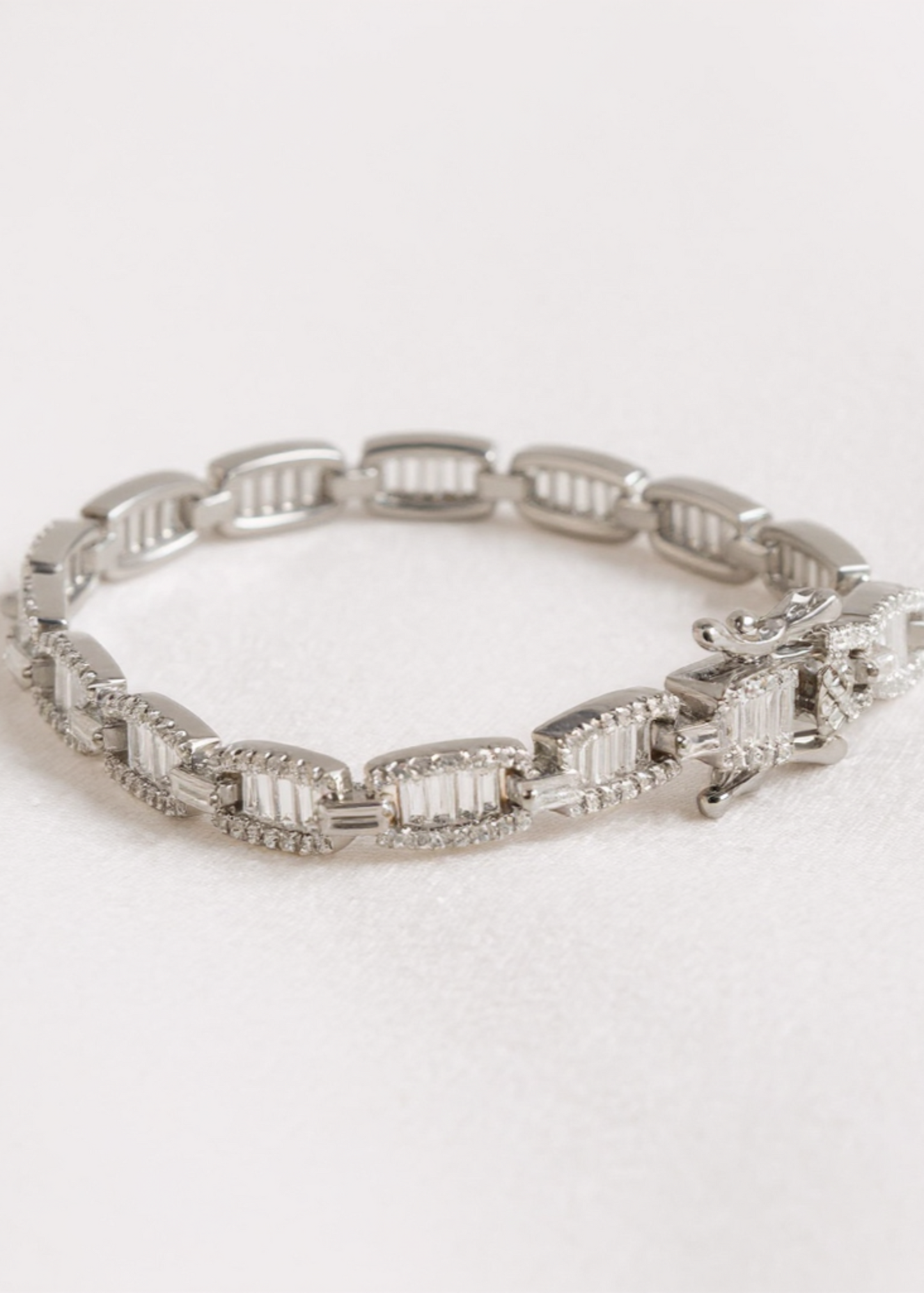 Baguette Tennis Bracelet- 925 Sterling Silver