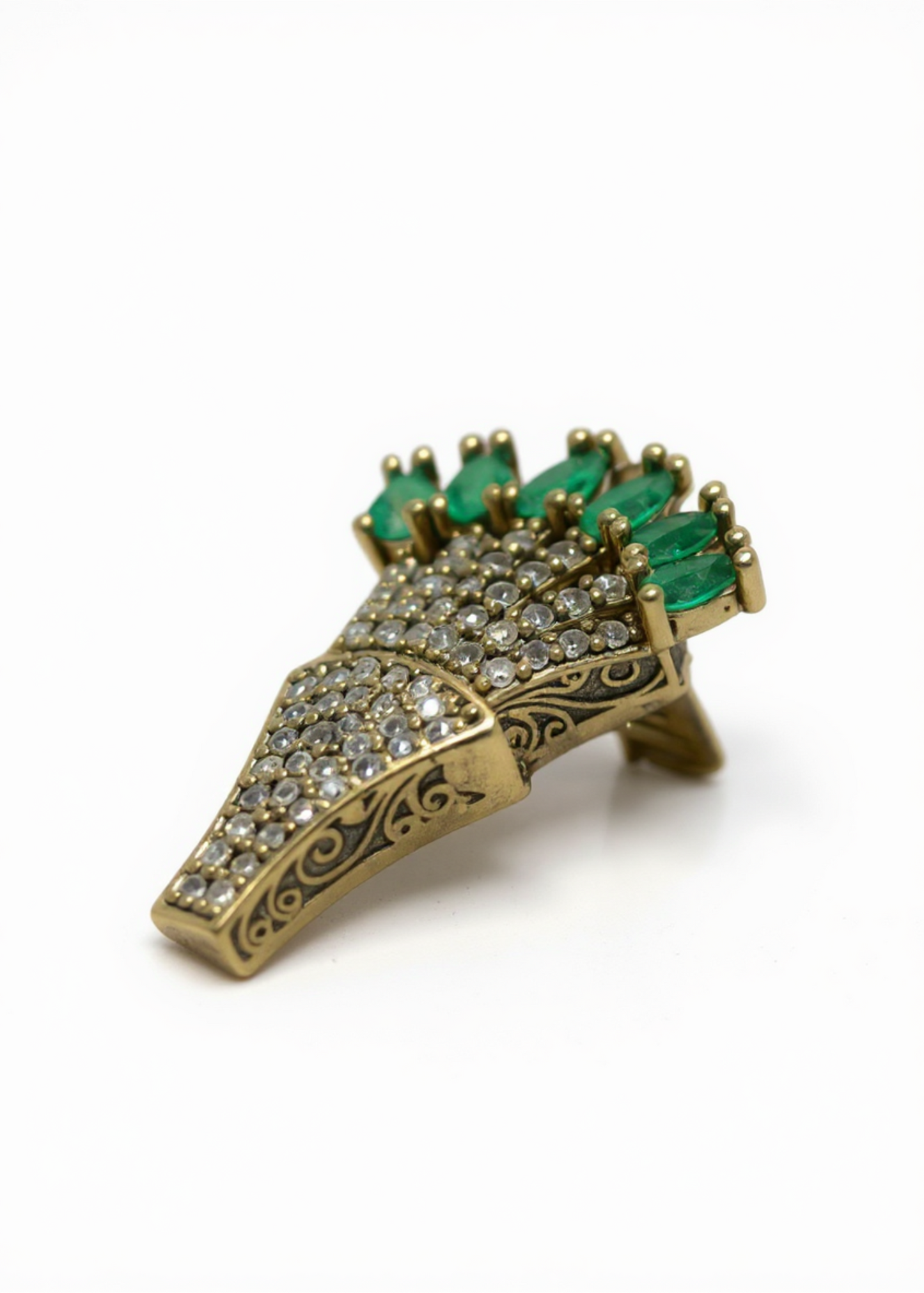 Emerald Pin-925 Sterling Silver