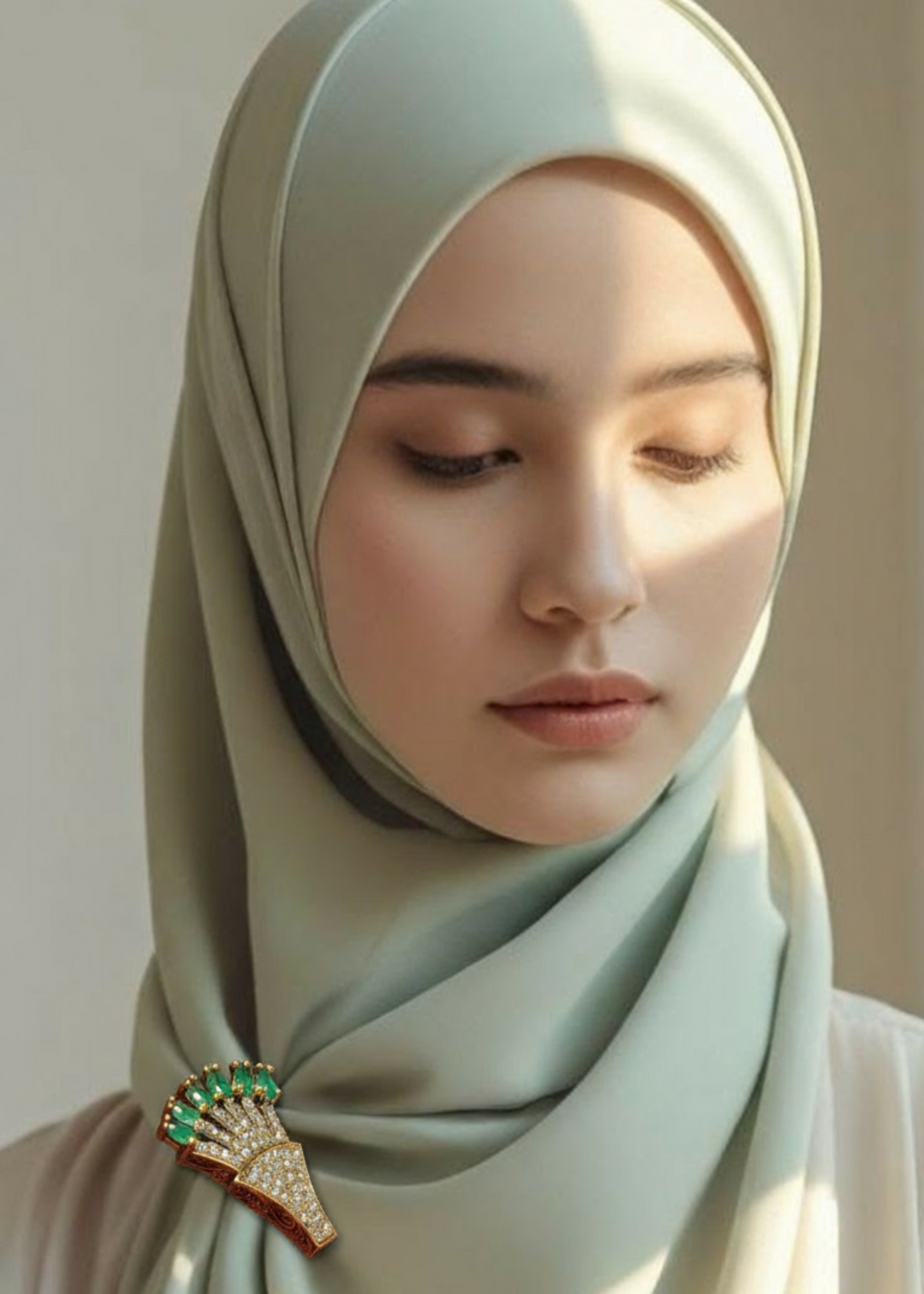 Emerald Pin-925 Sterling Silver