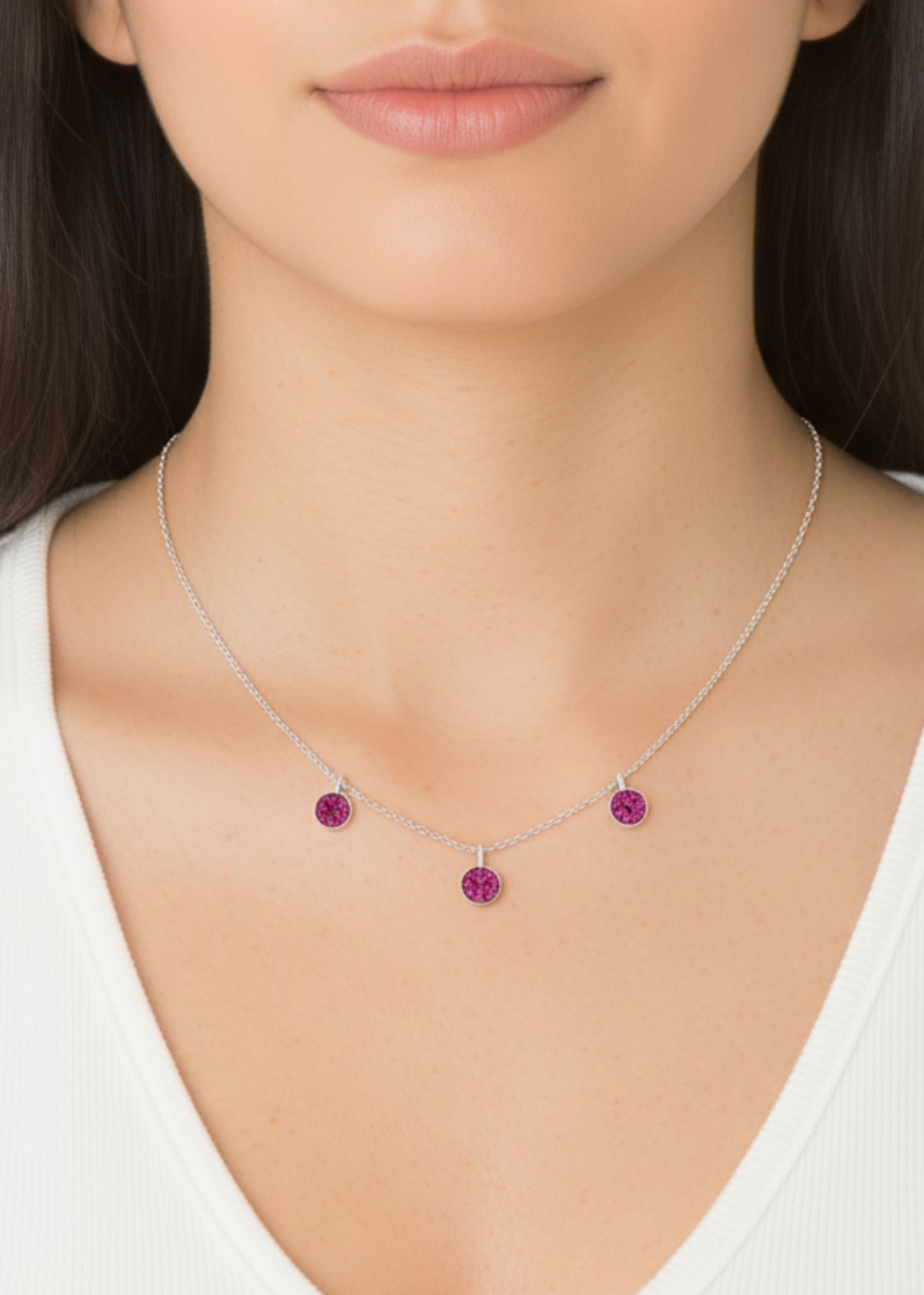 Ruby Charm Trio- 925 Sterling Silver