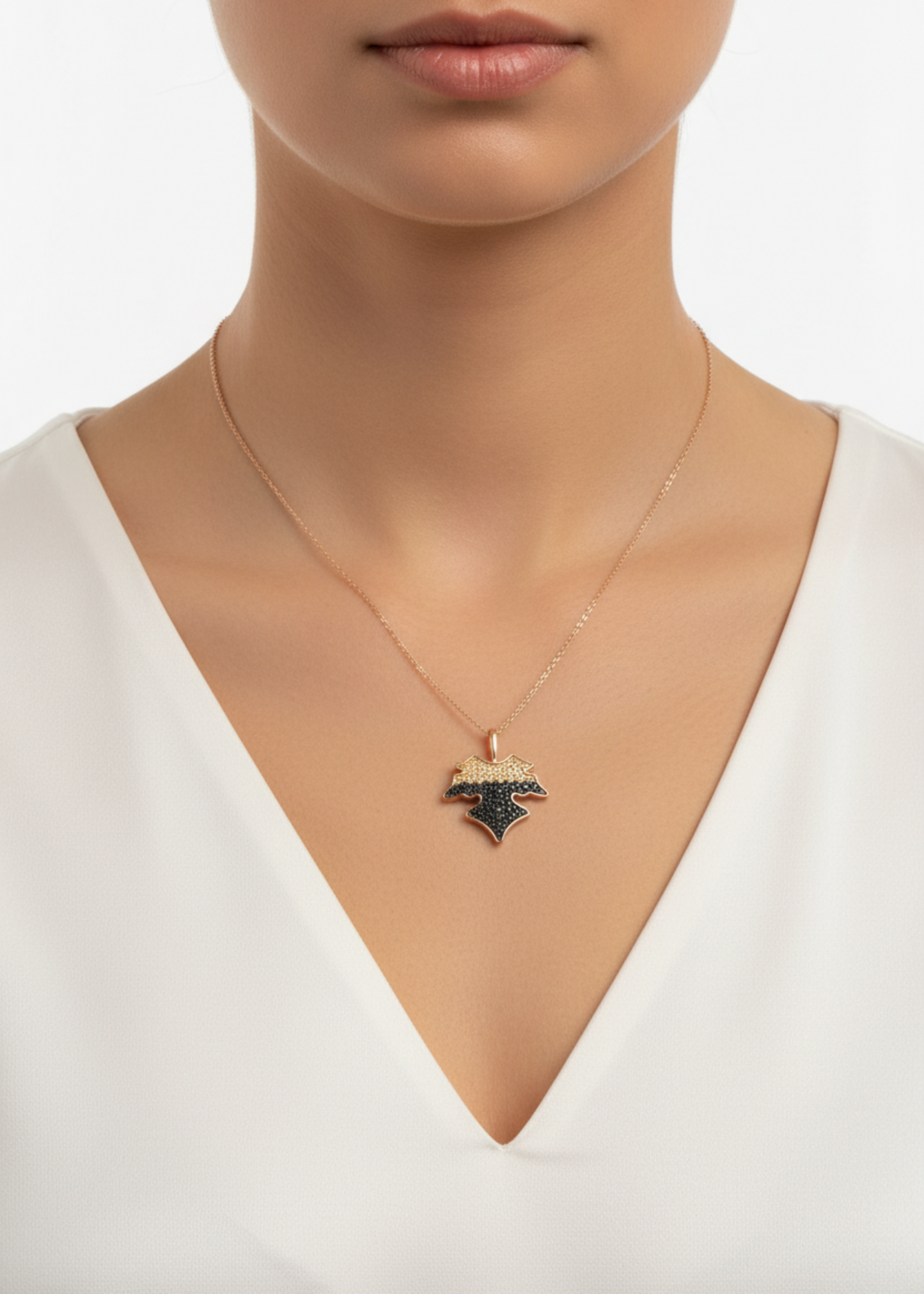 Black & Gold Leaf-925 Sterling Silver