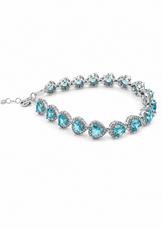 Paraiba Heart-925 Sterlıng Sılver