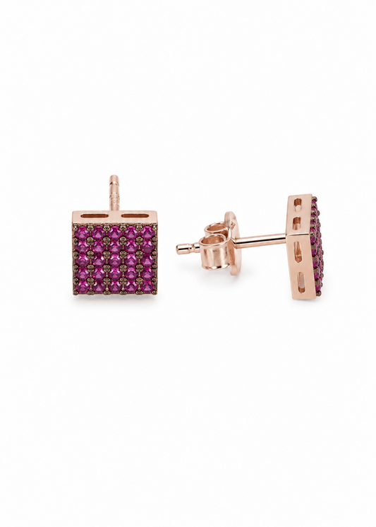 Fuchsia Square-925 Sterling silver