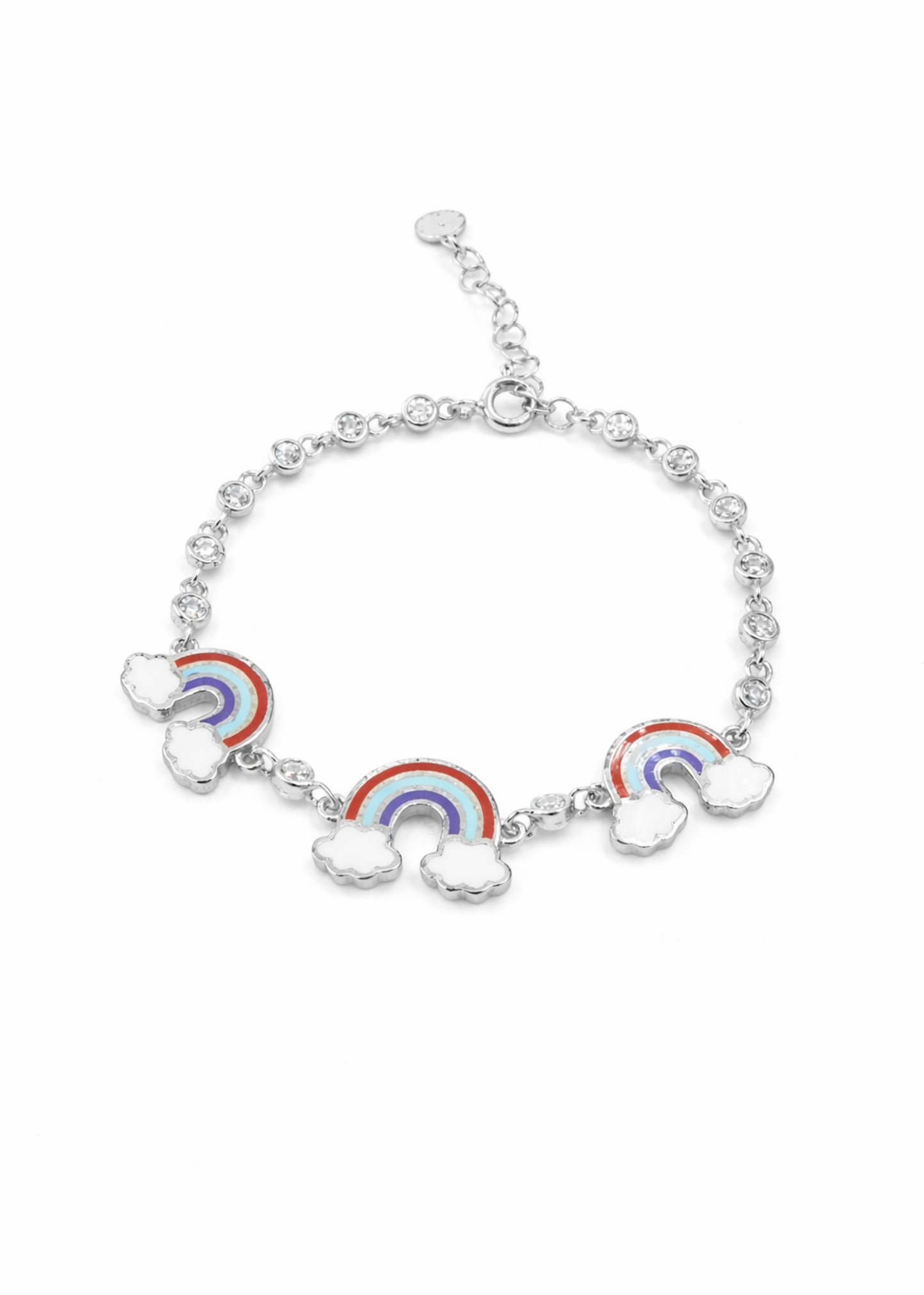 Rainbow Charm Bracelet – 925 Sterling Silver