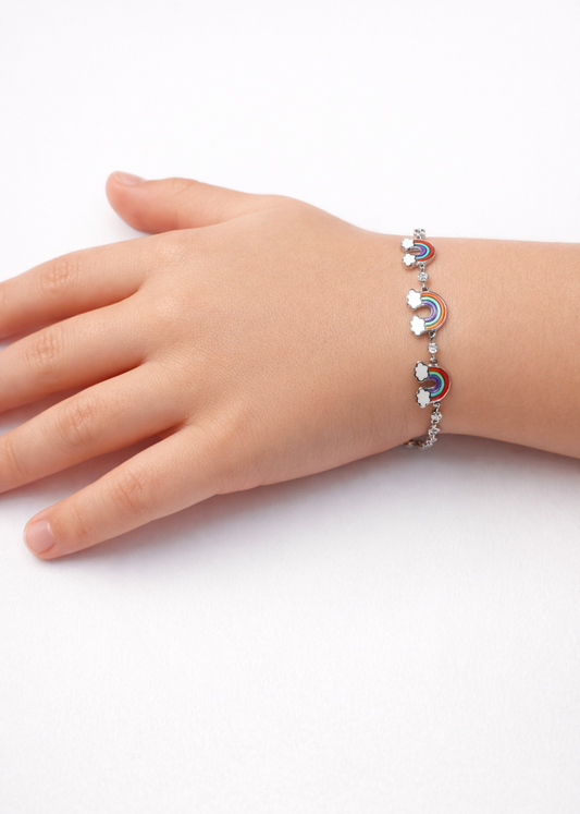 Rainbow Charm Bracelet – 925 Sterling Silver