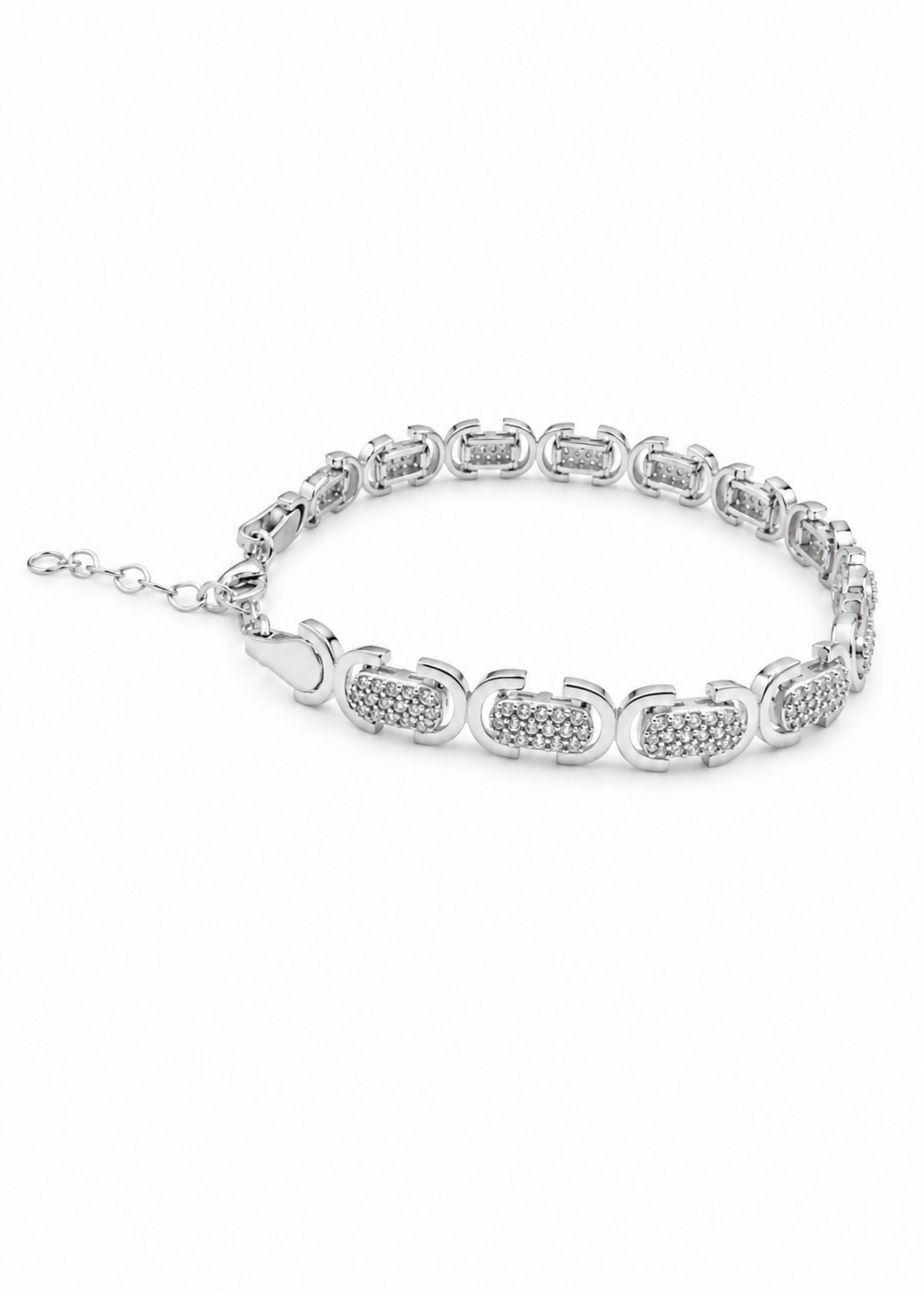 Crystal Link -925 Sterling Silver