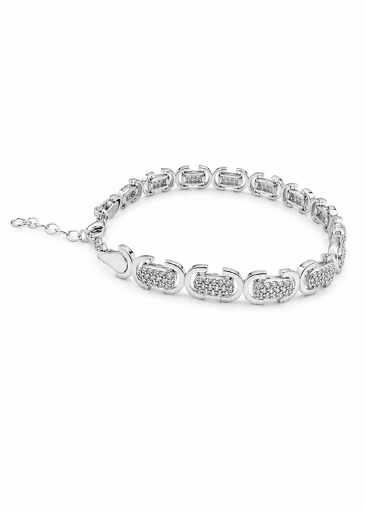 Crystal Link -925 Sterling Silver