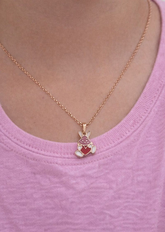 Red Bunny Pendant-925 Sterling Silver