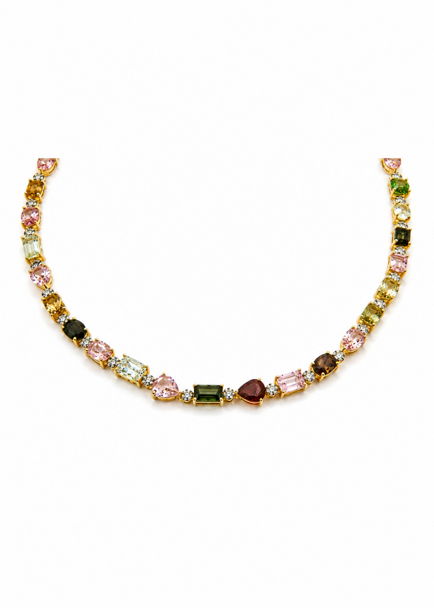 Pastel Multi Sapphire Necklace Set