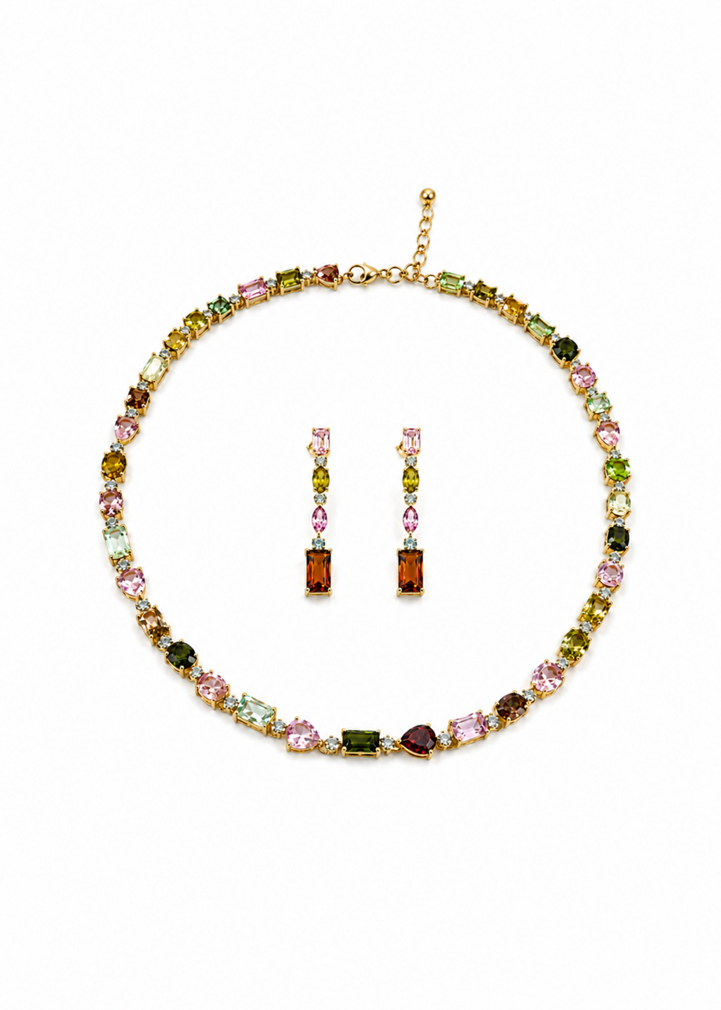 Pastel Multi Sapphire Necklace Set