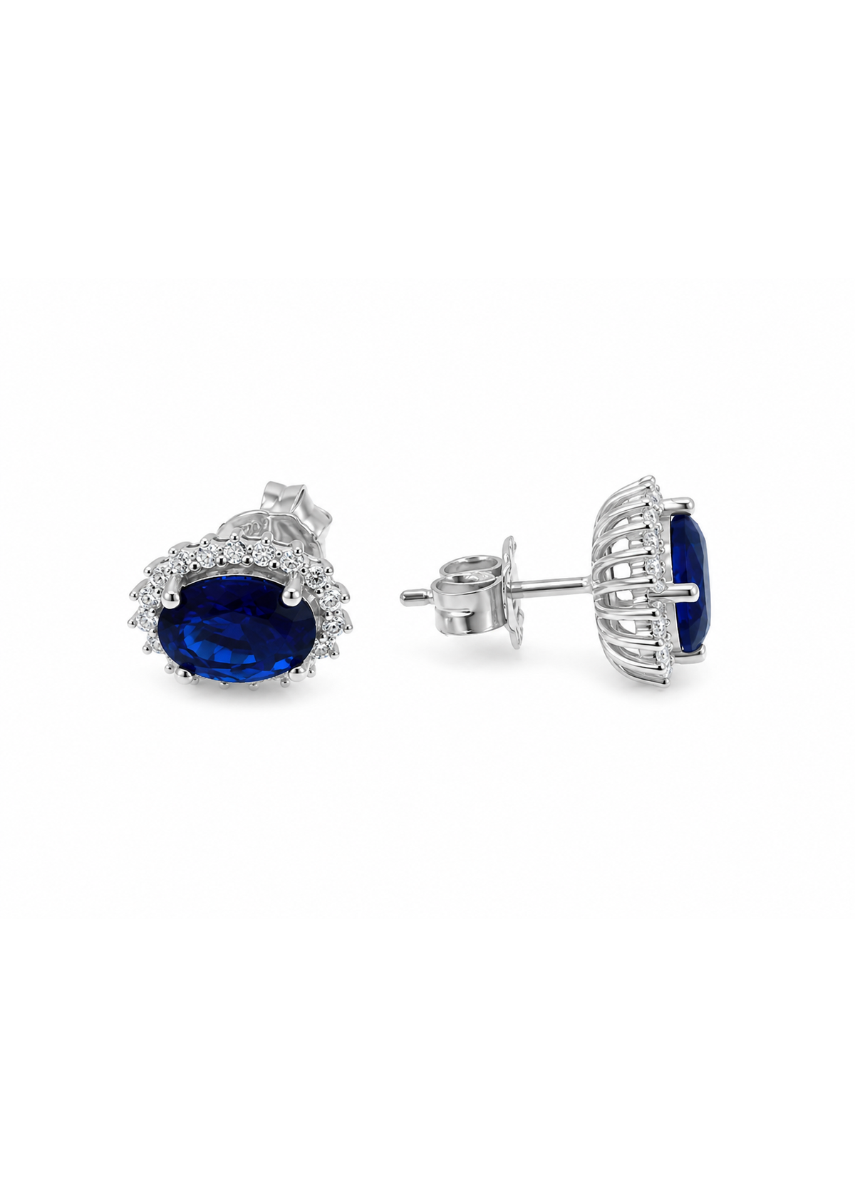Royal Sapphire Halo – 925 Sterling Silver
