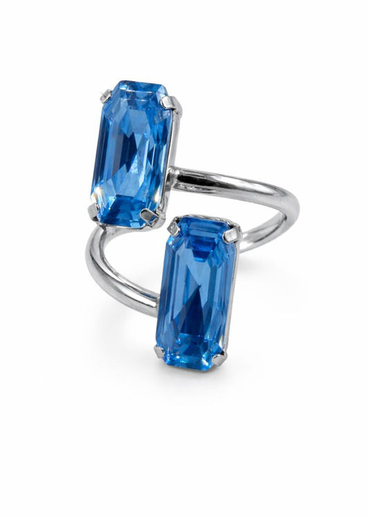 Azure Twin Crystal-925 Sterlıng Sılver