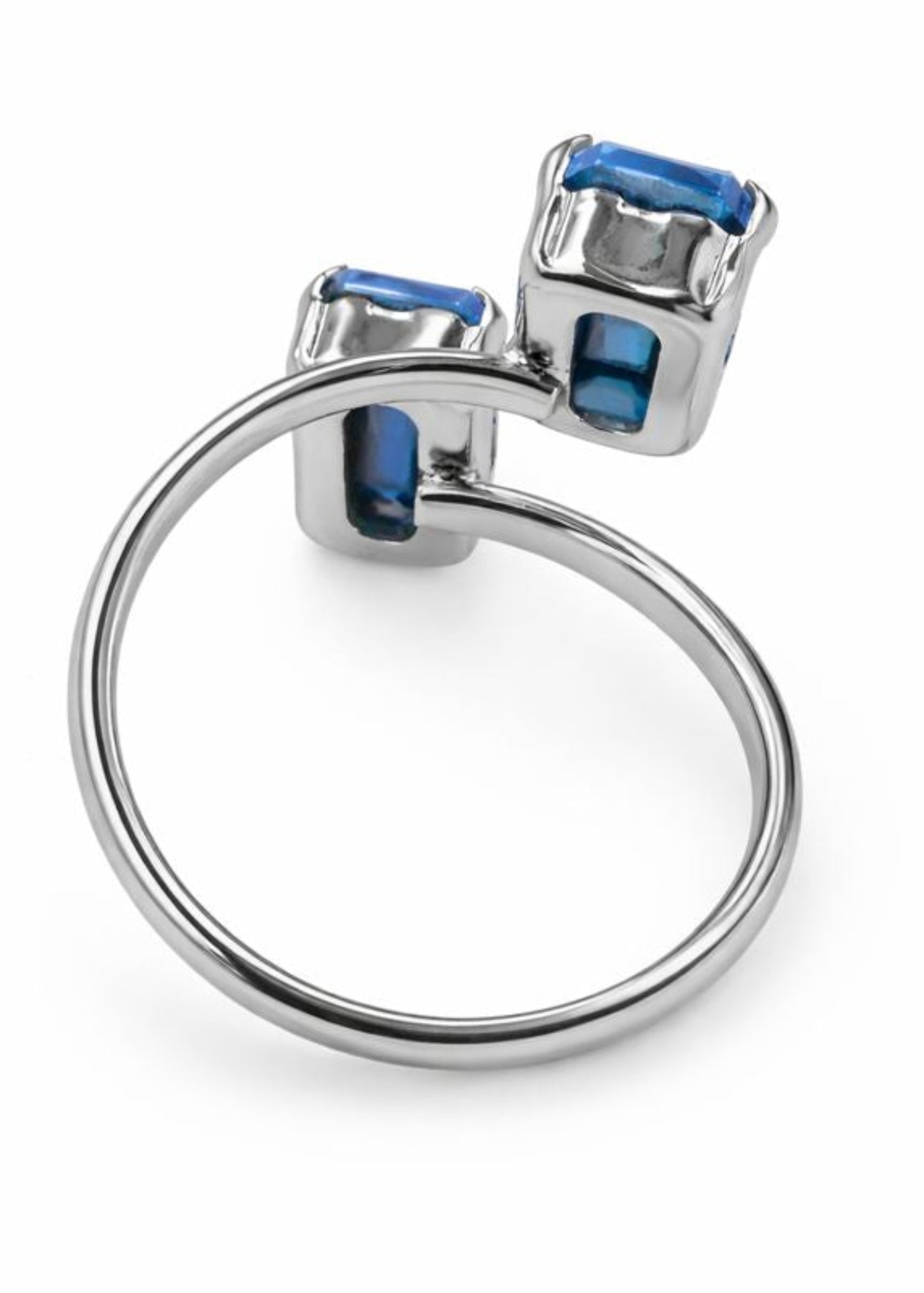 Azure Twin Crystal-925 Sterlıng Sılver