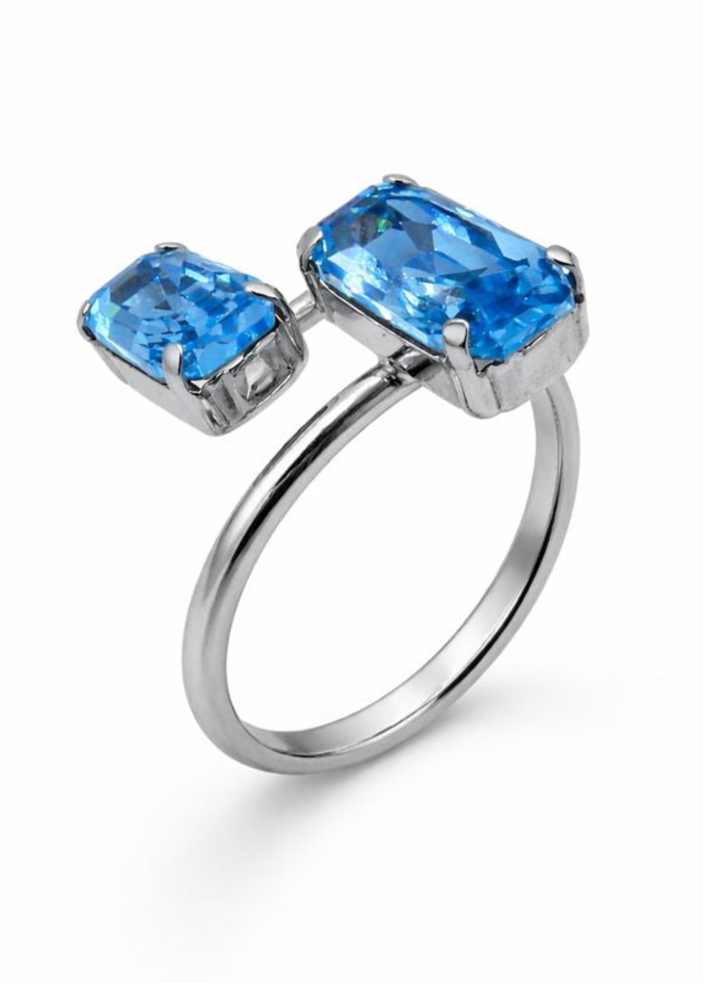 Azure Twin Crystal-925 Sterlıng Sılver