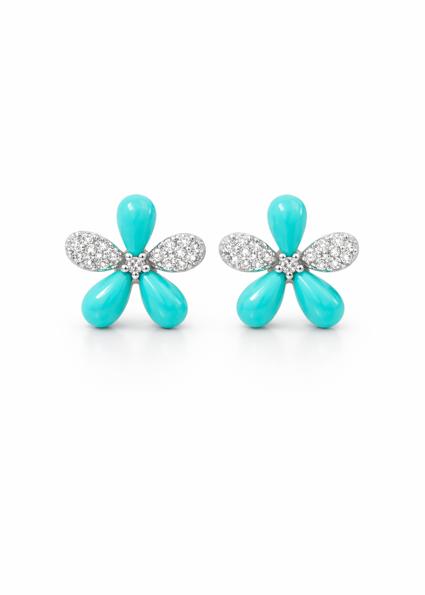 Turquoise Bloom-925 Sterling Stud