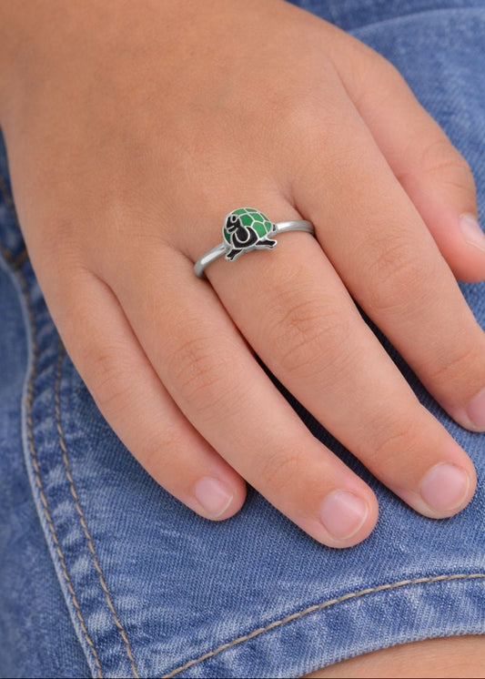 Green Turtle Ring-925 Sterling Silver