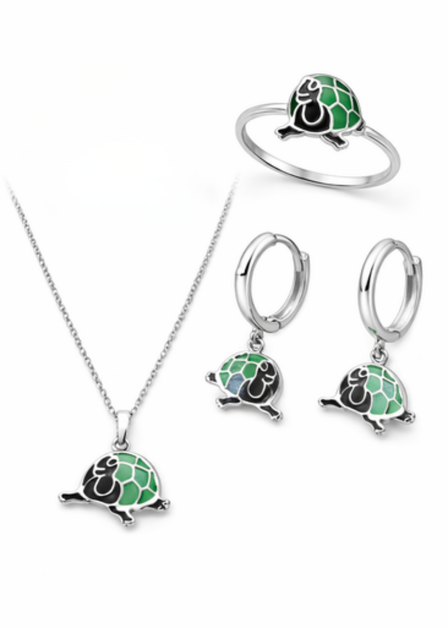 Green Turtle Ring-925 Sterling Silver