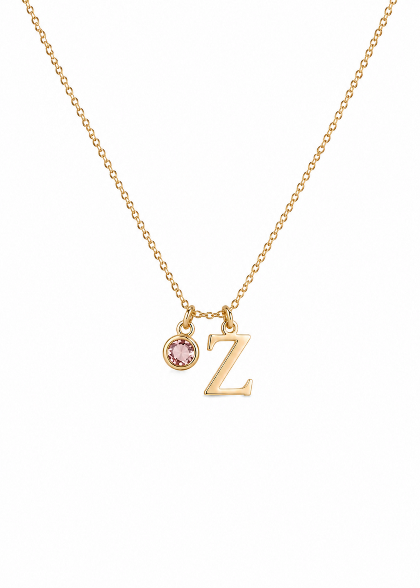 Initial Birthstone-925 Sterling Silver